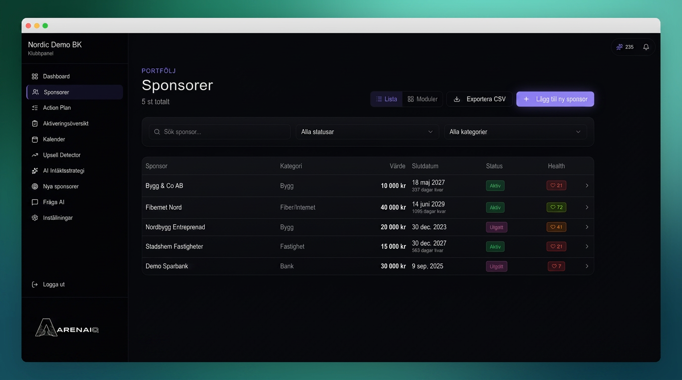 All sponsors in one place